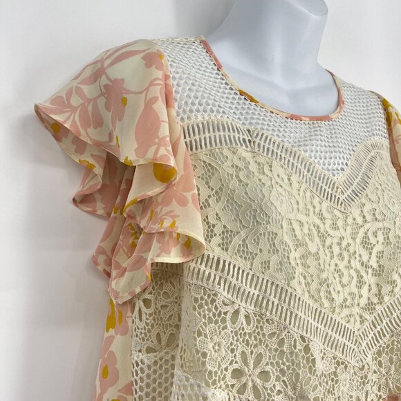Anthropologie HD In Paris Fluttered Flores Blouse Size 0 - Picture 2 of 7